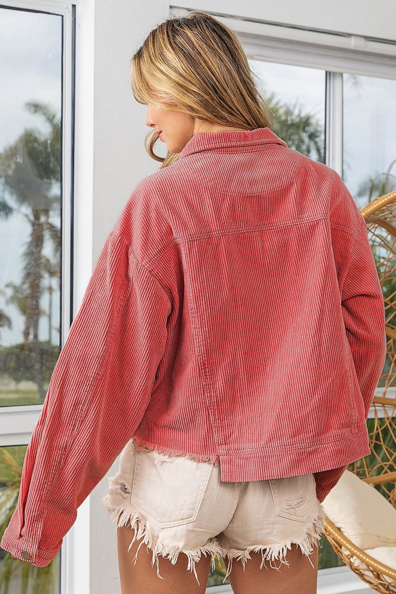 Twinkle Daisy Corduroy Jacket - Pink