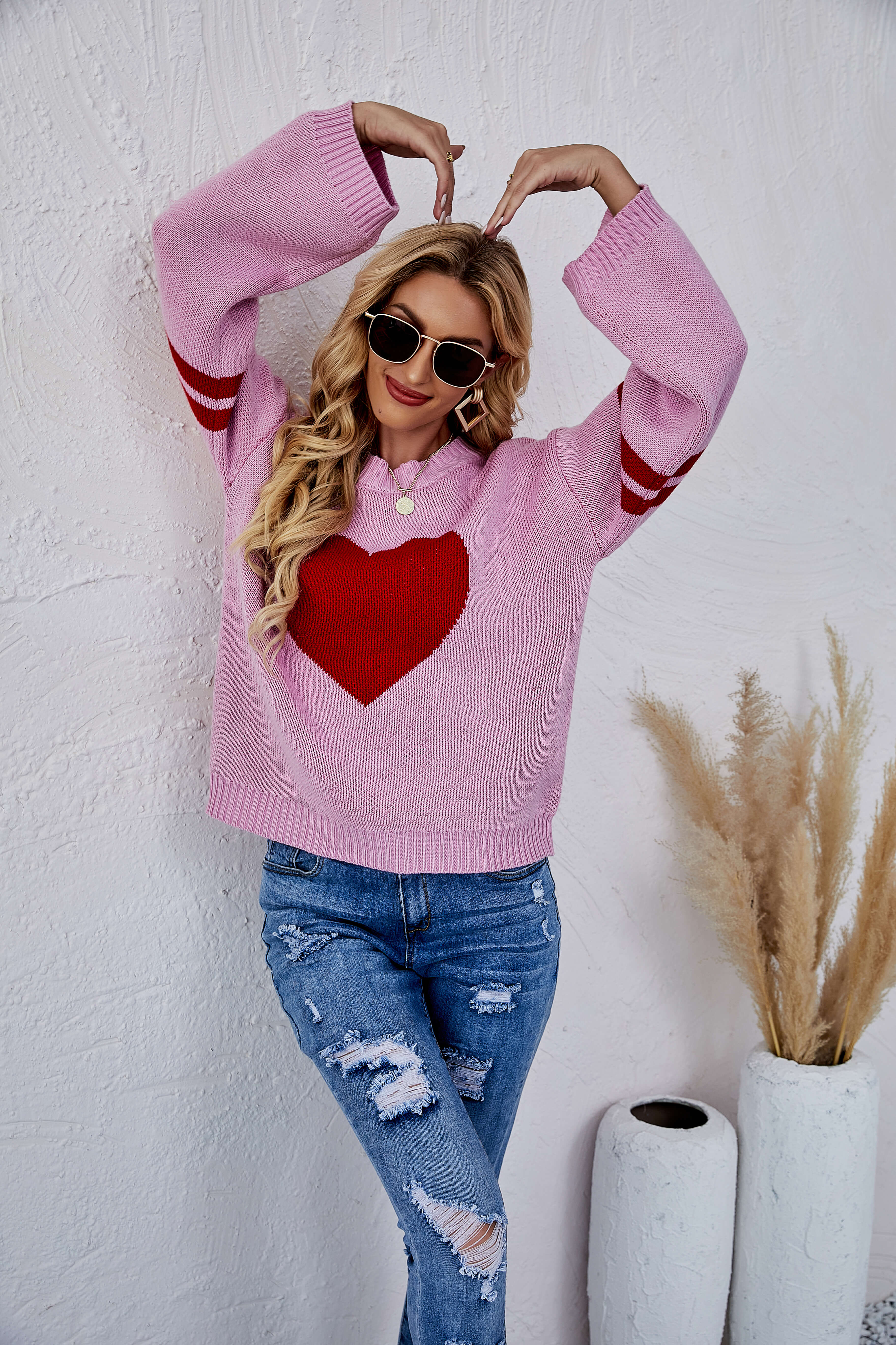 Heart To Heart Pullover Knit Sweater