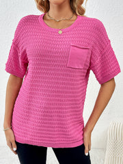Lettie Short Sleeve Sweater Top - Pink
