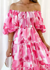Chiara Floral Off The Shoulder Maxi Dress - Pink