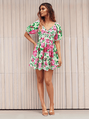 Ellerie Floral Wrap Mini Dress - Pink