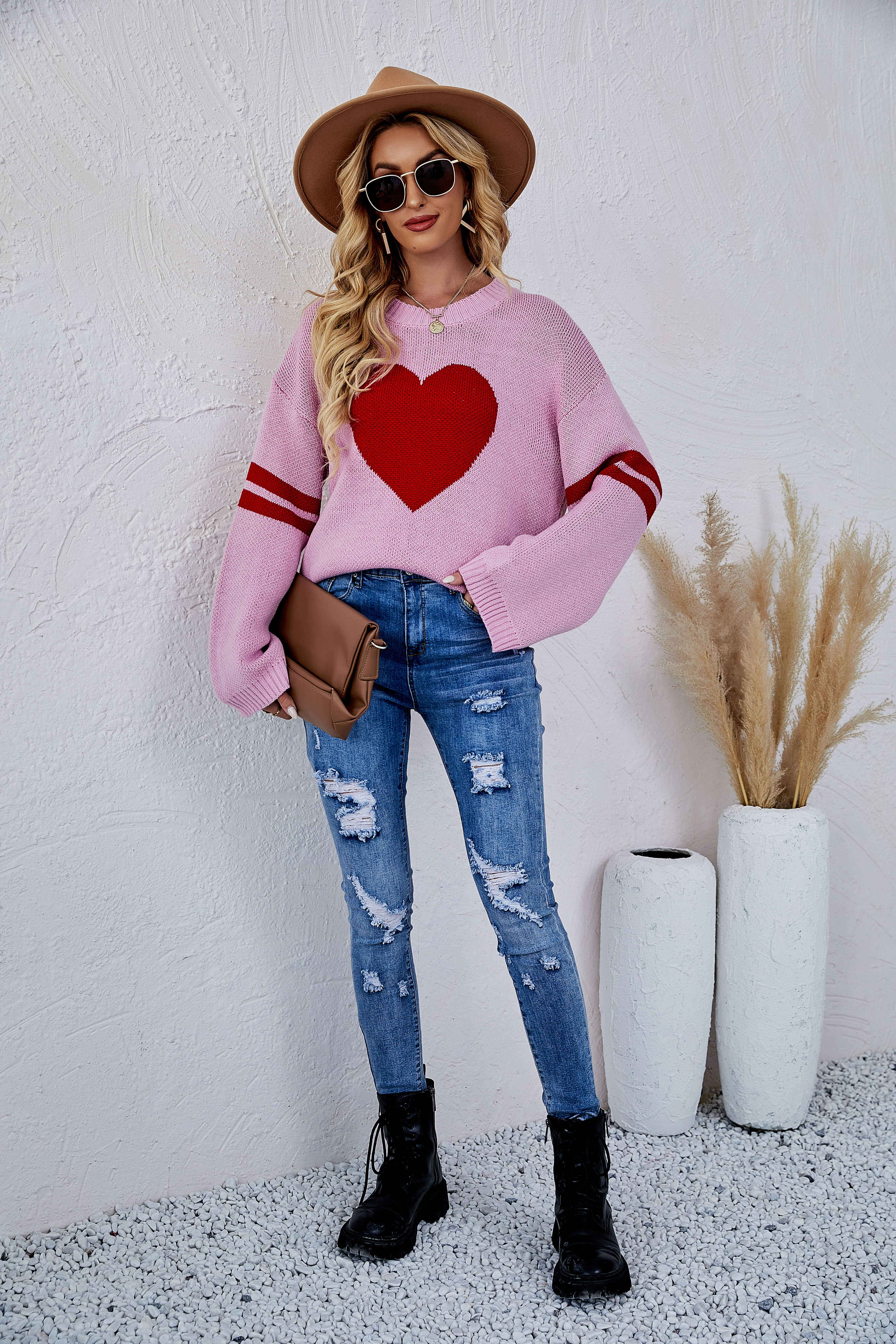 Heart To Heart Pullover Knit Sweater