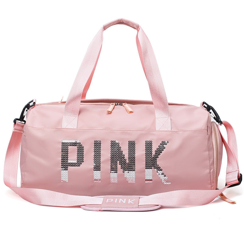 Sequins PINK Travel Bag Fitness Training Bag