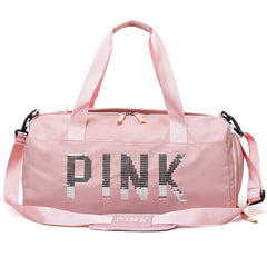 Sequins PINK Travel Bag Fitness Training Bag