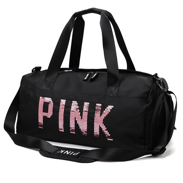 Sequins PINK Travel Bag Fitness Training Bag