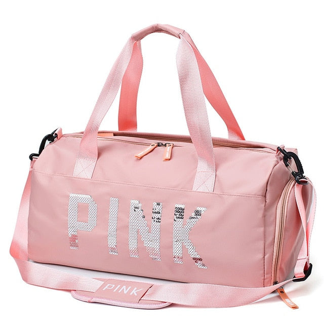 Sequins PINK Travel Bag Fitness Training Bag