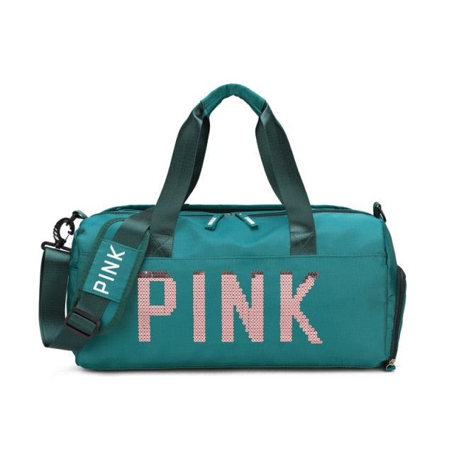Sequins PINK Travel Bag Fitness Training Bag