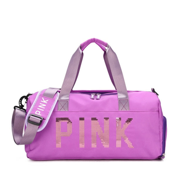 Sequins PINK Travel Bag Fitness Training Bag
