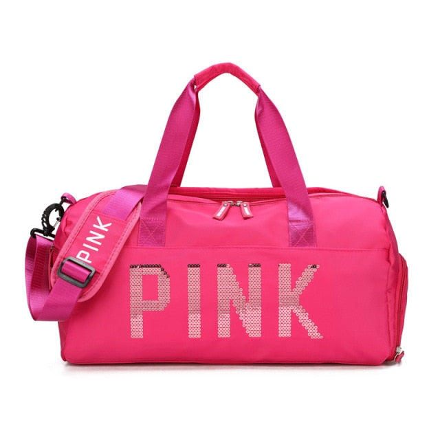Sequins PINK Travel Bag Fitness Training Bag