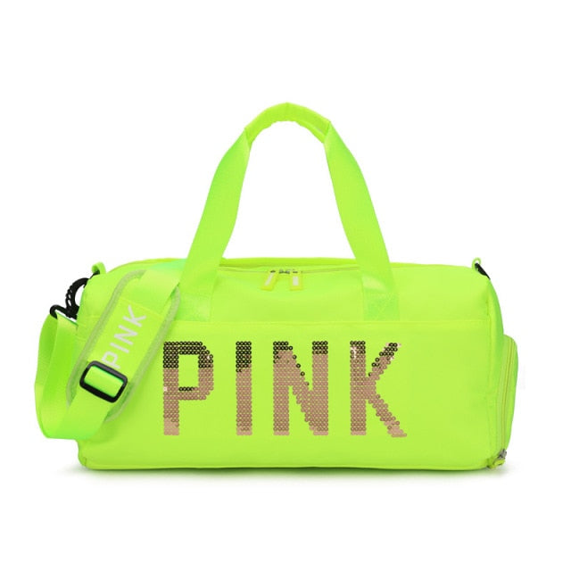 Sequins PINK Travel Bag Fitness Training Bag