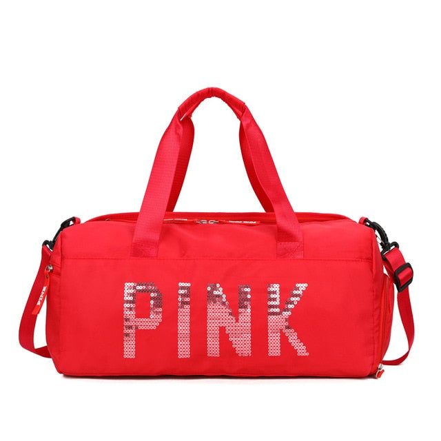 Sequins PINK Travel Bag Fitness Training Bag