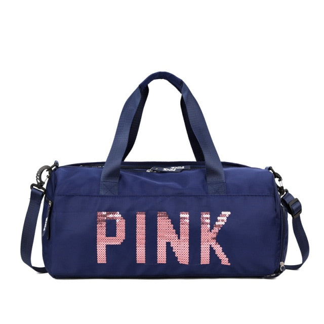 Sequins PINK Travel Bag Fitness Training Bag