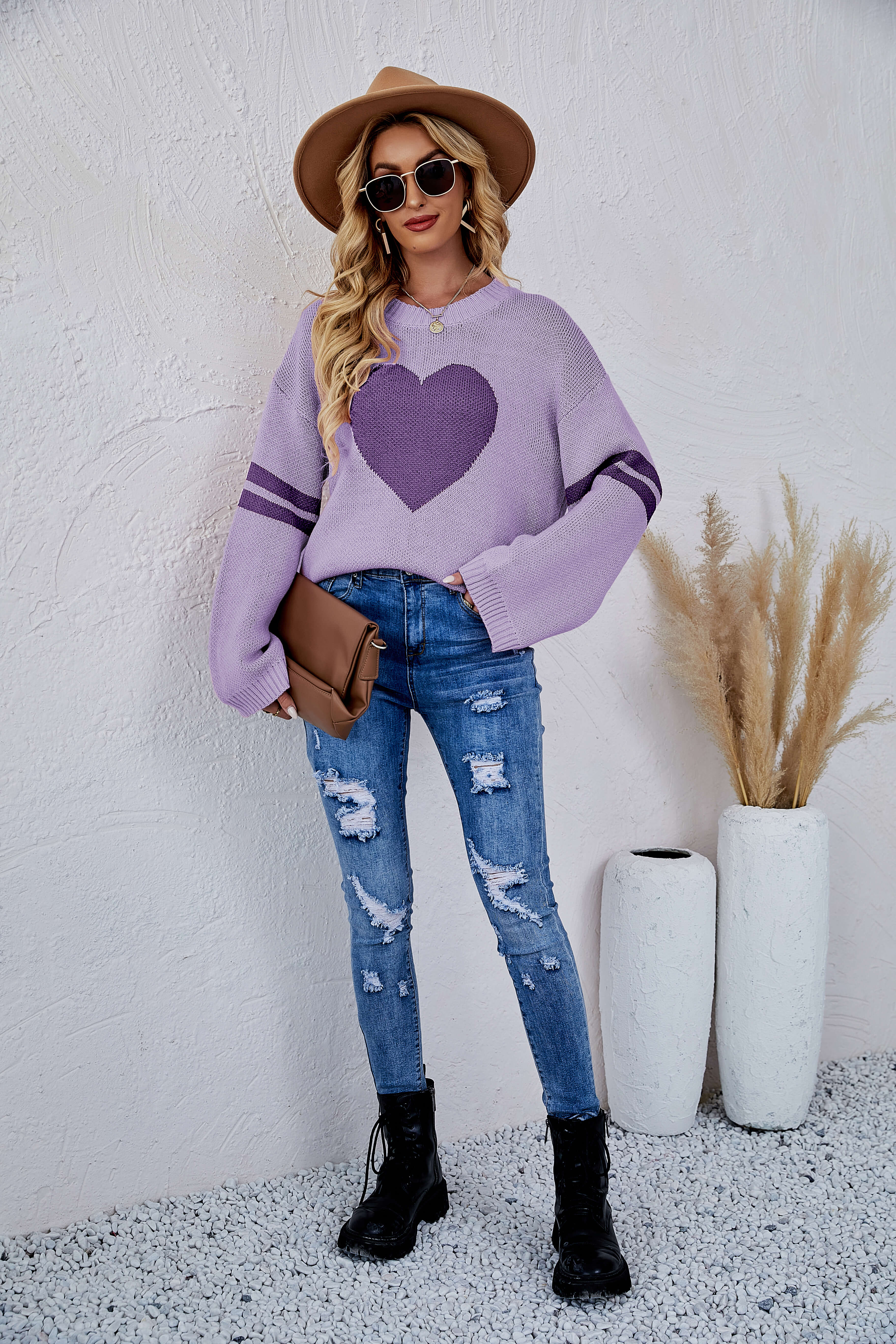 Heart To Heart Pullover Knit Sweater