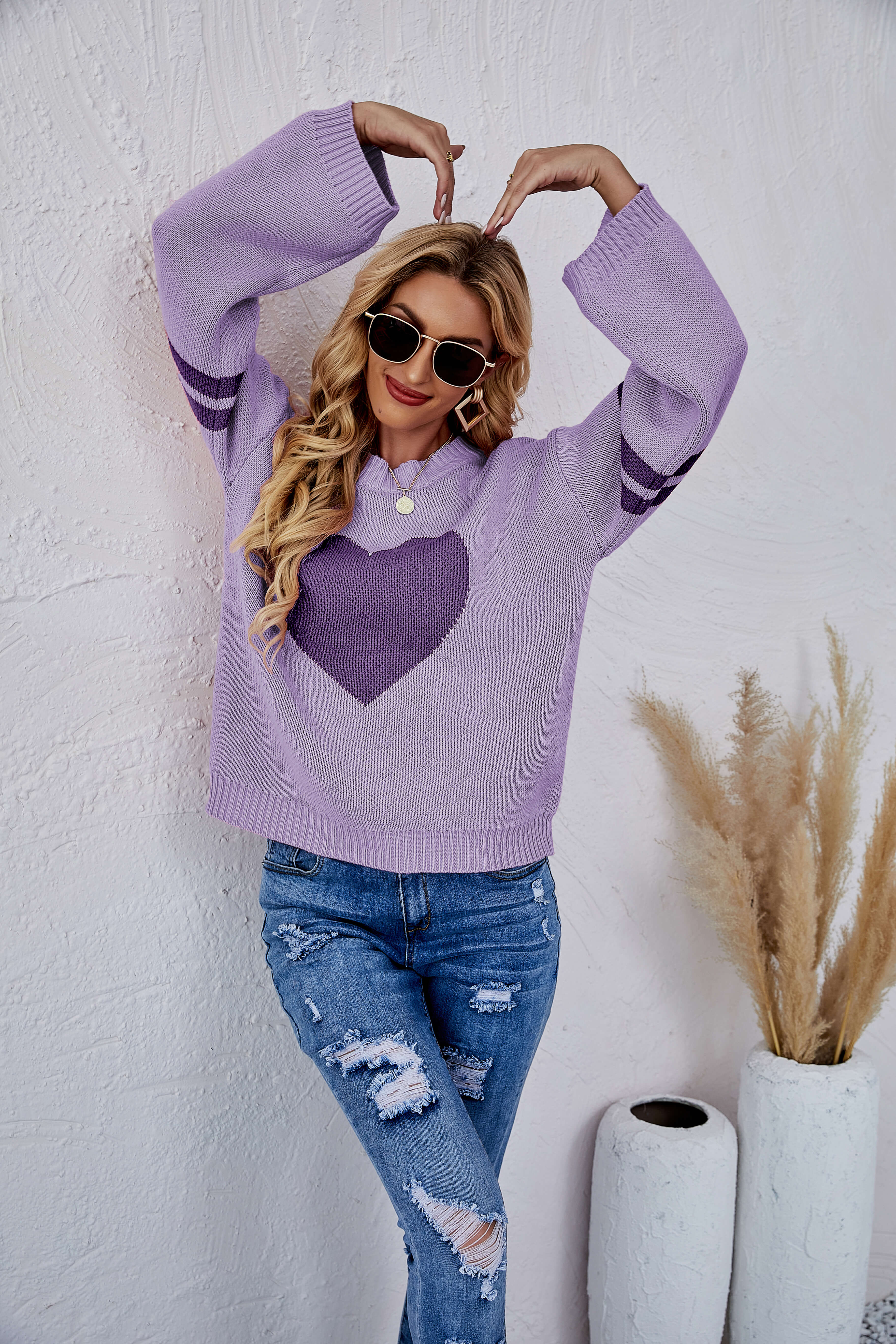 Heart To Heart Pullover Knit Sweater
