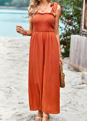 JANICE RAYON POCKETED JUMPSUIT - RUST