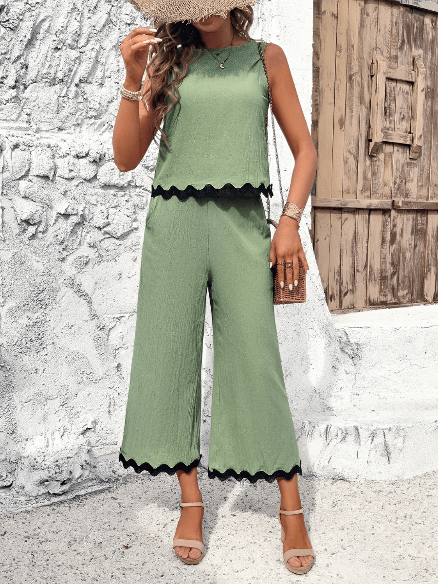 Fresh Breeze Cotton Matching Set - Sage