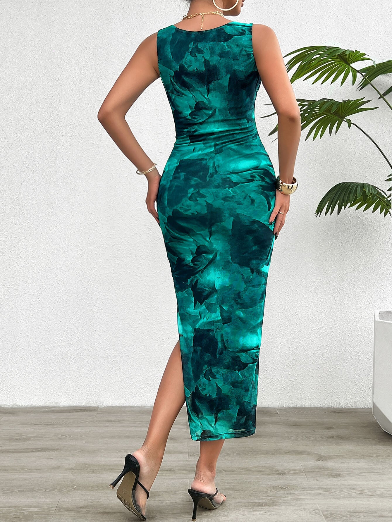 Hayden Floral Tank Maxi Dress - Teal