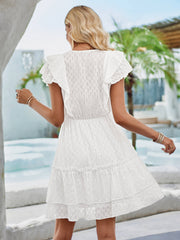 Delilah Eyelet Mini Dress - White