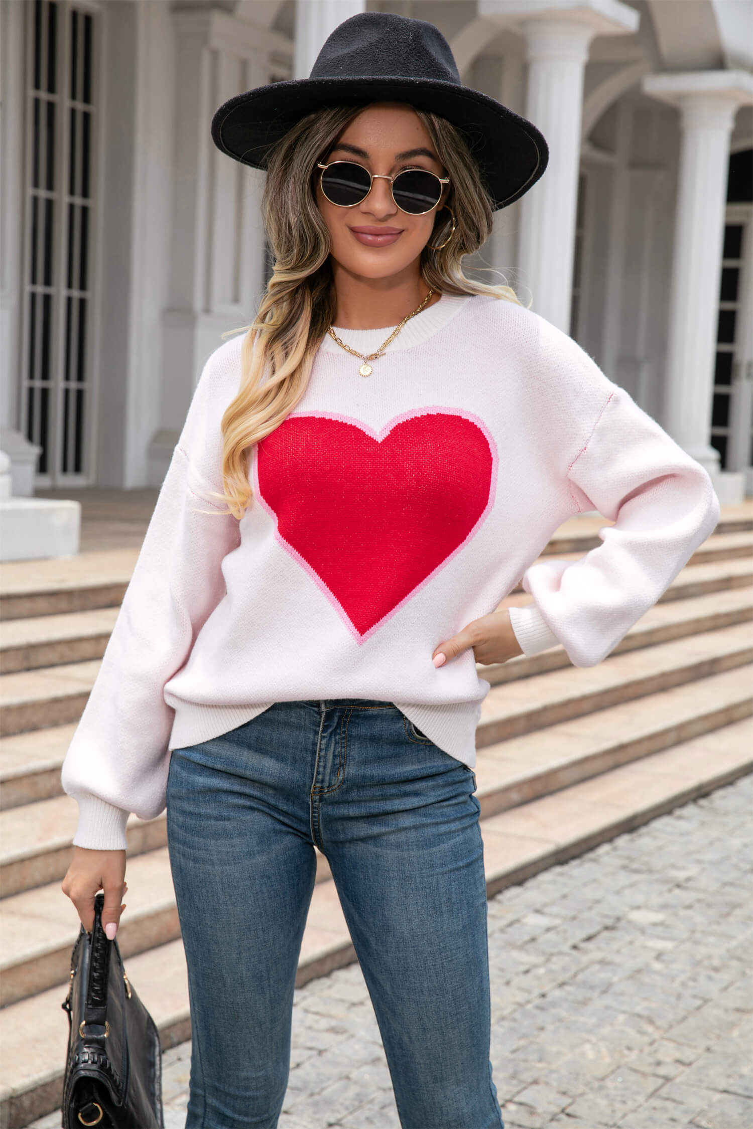 Pump My Heart Knit Sweater - White